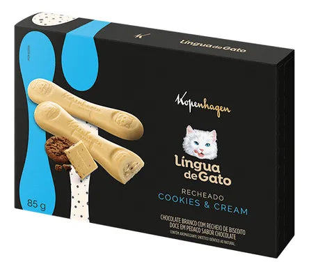 Língua de Gato Recheado Cookies & Cream 85G - Kopenhagen
